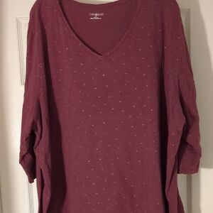 Catherines Purple 3/4 Sleeve Top
